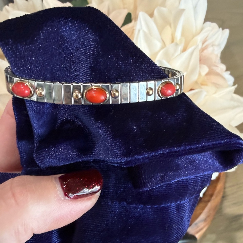 Zoppini Italy Stainless Steel Bracelet with 18k Gold Accents